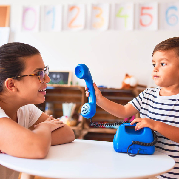 Child with Blue Phone